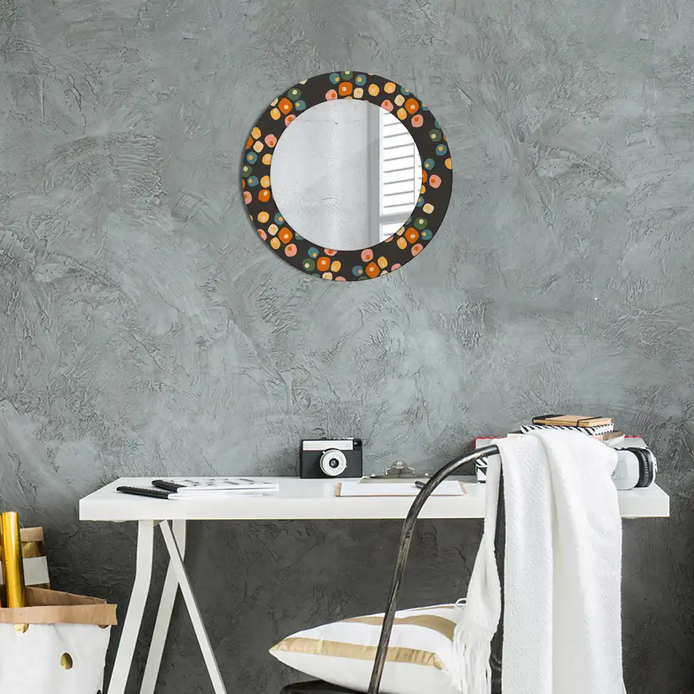 Round mirror frame with print Flower dots