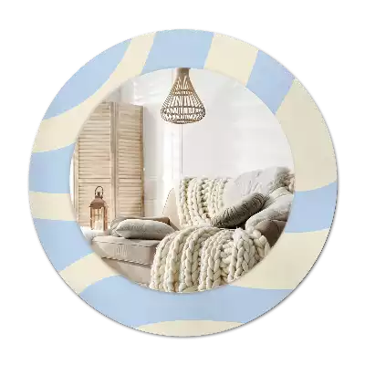 Round printed mirror Abstract shape