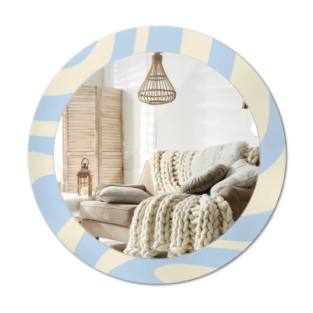 Round printed mirror Abstract shape