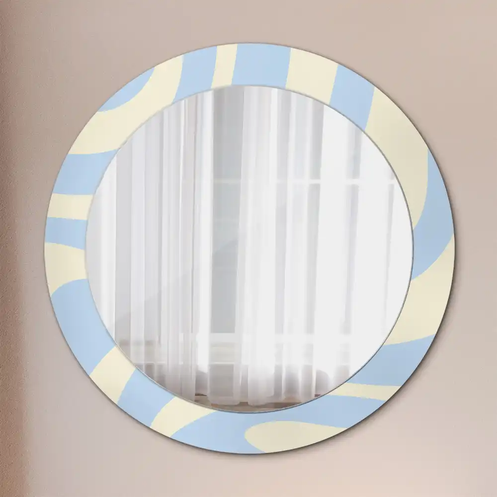 Round printed mirror Abstract shape