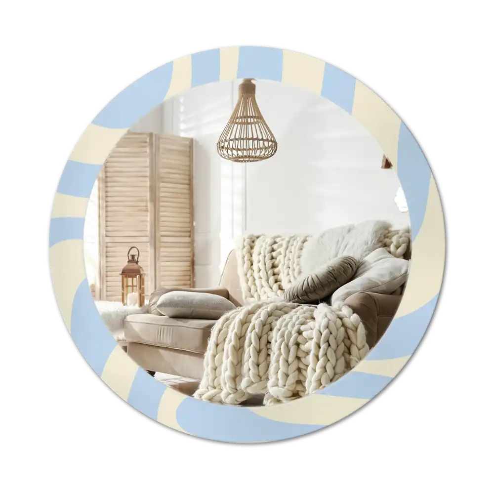 Round printed mirror Abstract shape