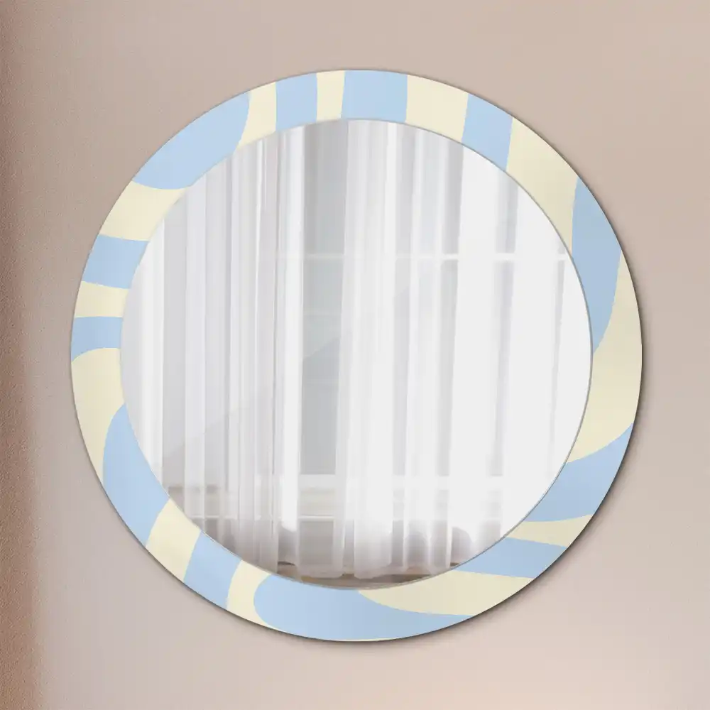 Round printed mirror Abstract shape