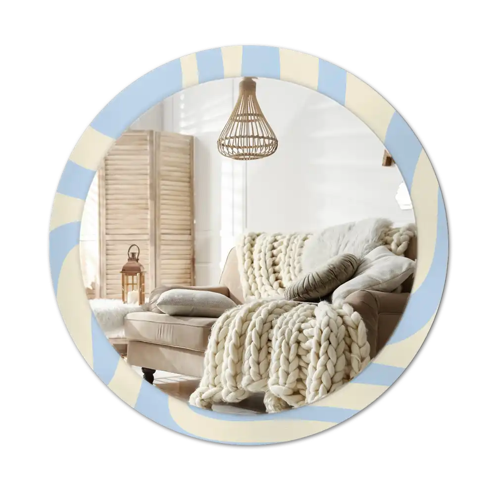 Round printed mirror Abstract shape