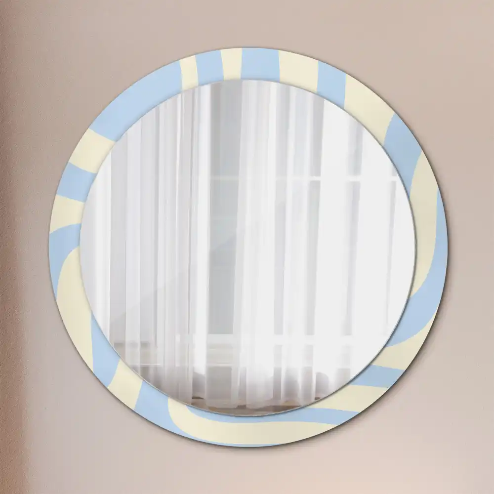 Round printed mirror Abstract shape