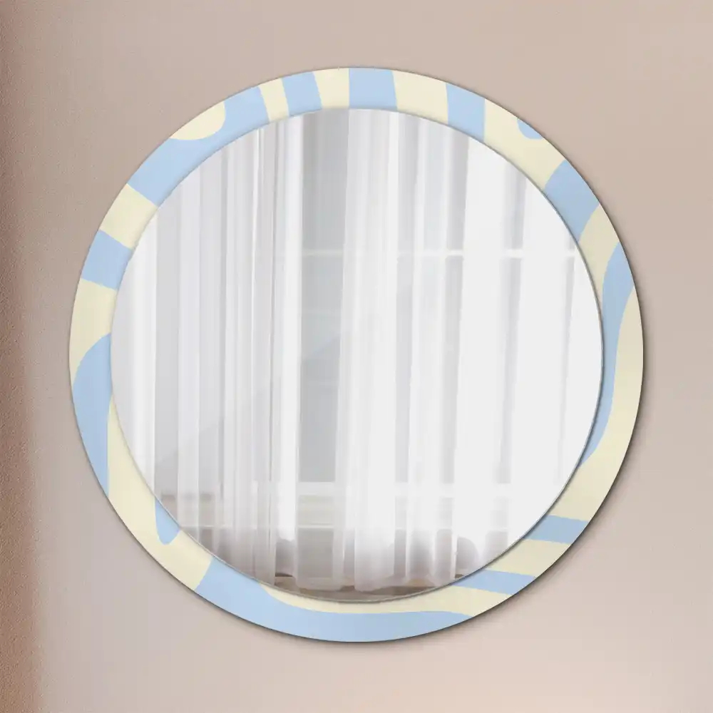 Round printed mirror Abstract shape