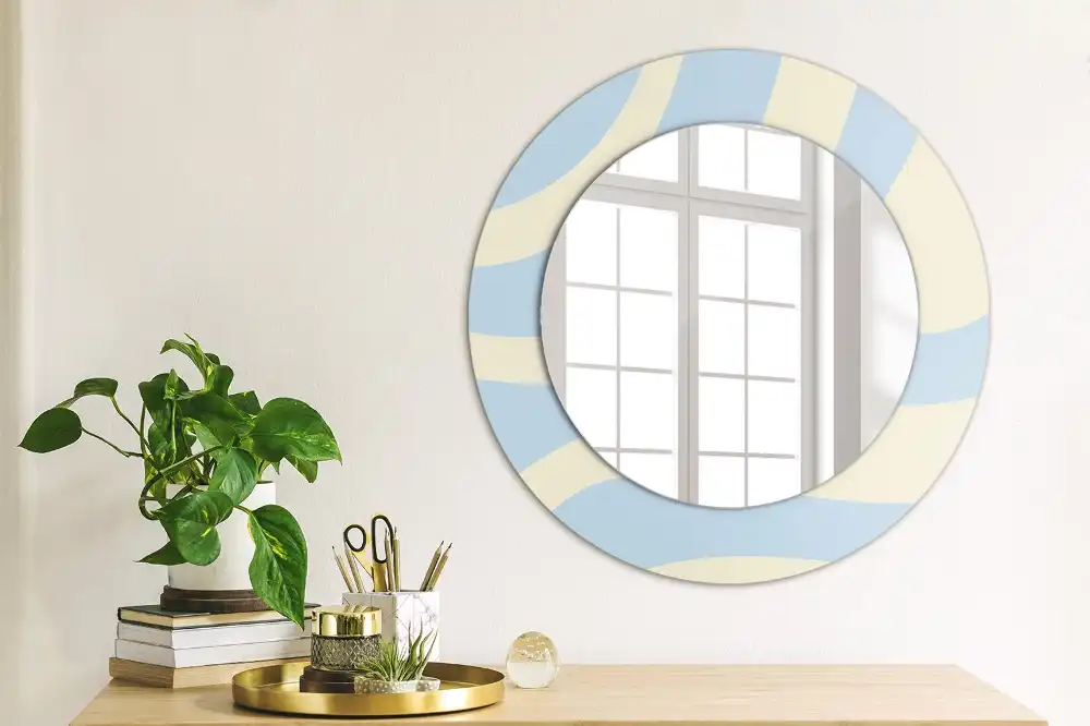Round printed mirror Abstract shape