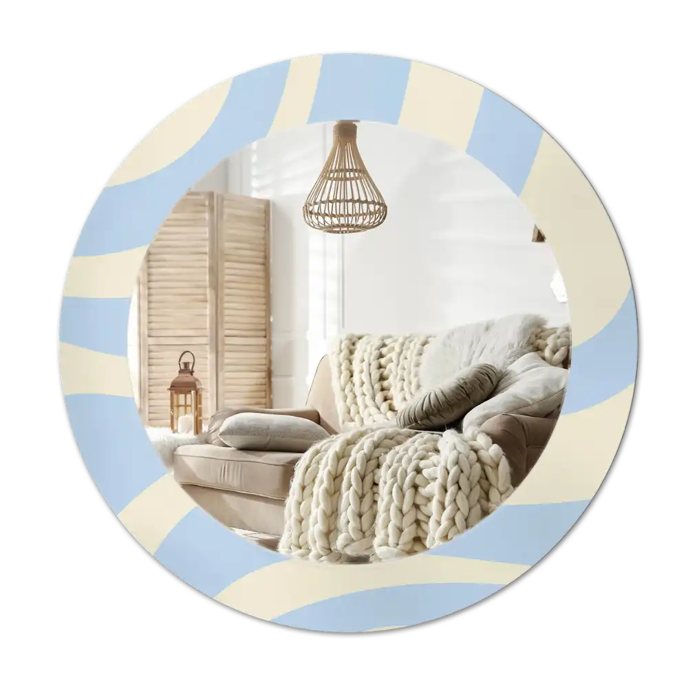 Round printed mirror Abstract shape