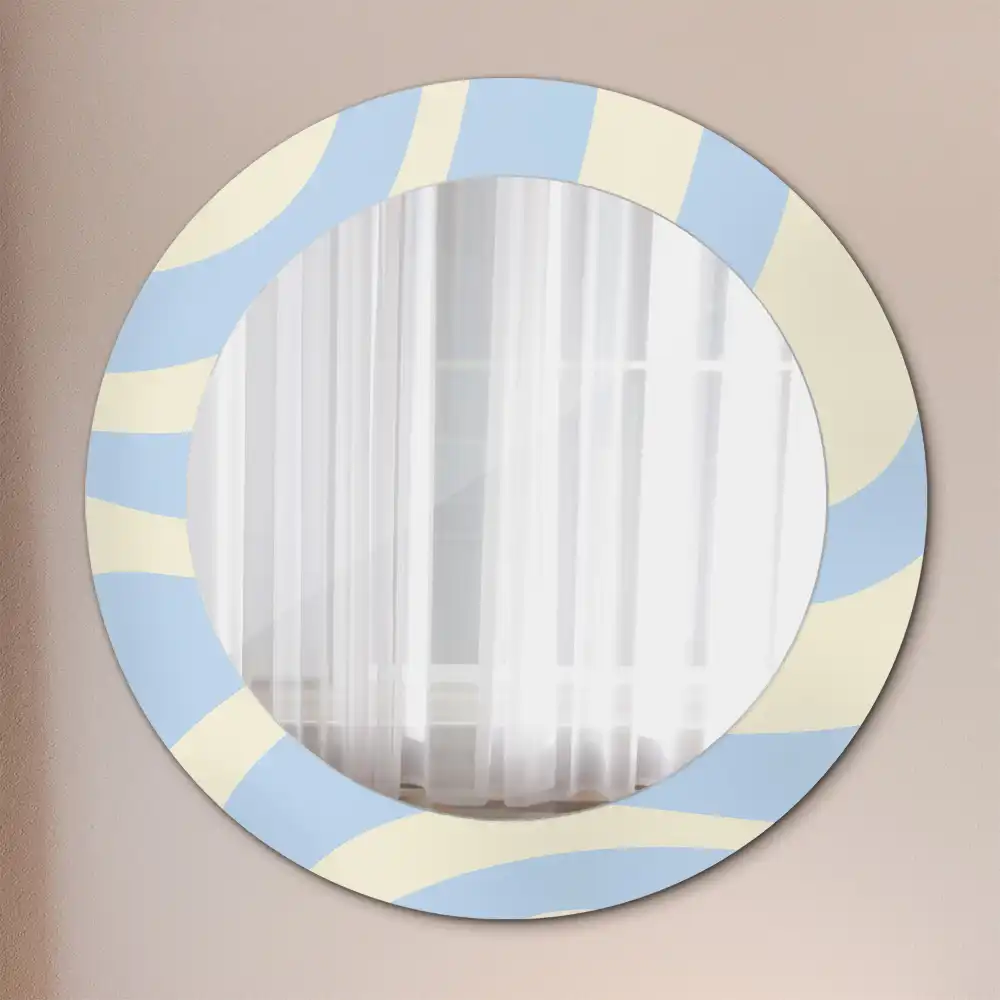 Round printed mirror Abstract shape