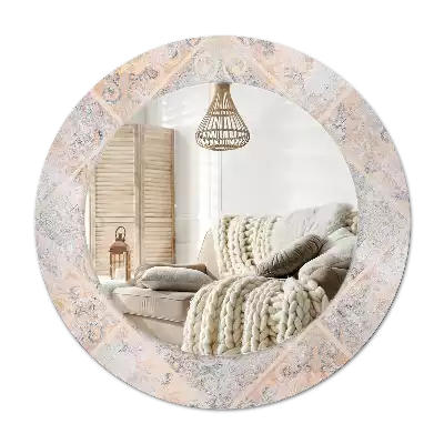 Round printed mirror Abraded tiles