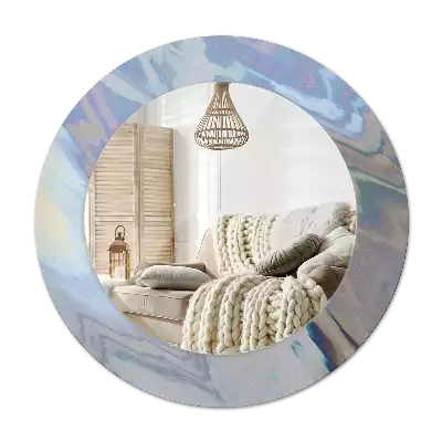 Round decorative mirror Abstract waves