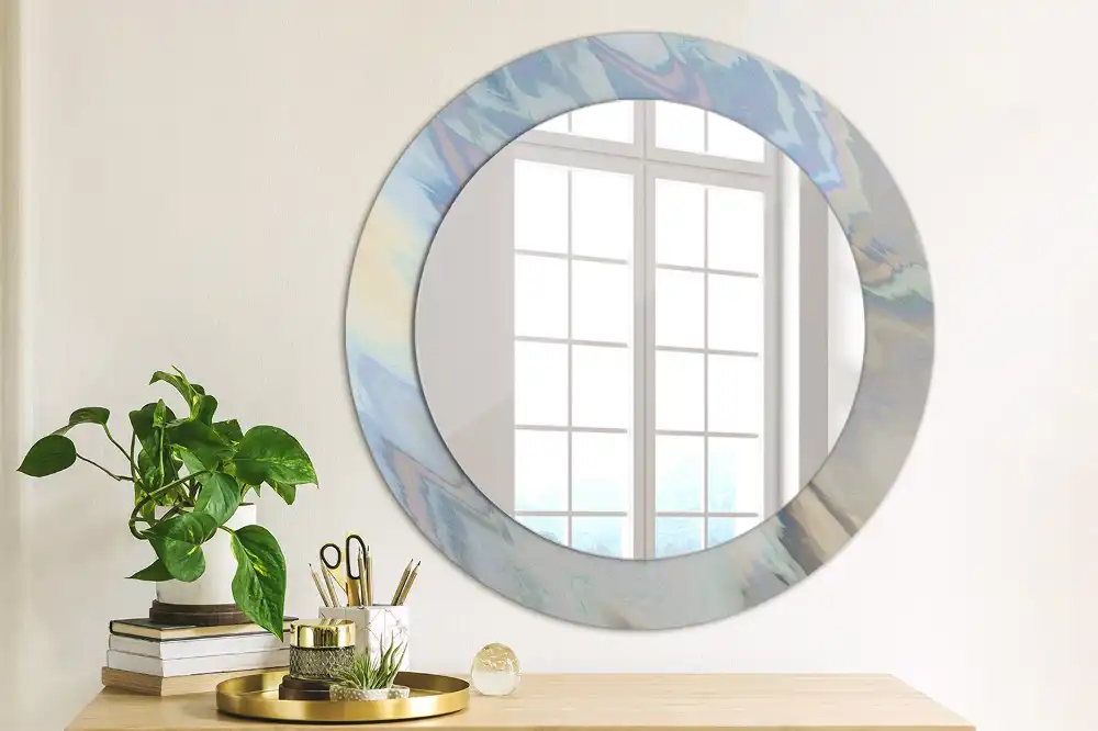 Round decorative mirror Abstract waves