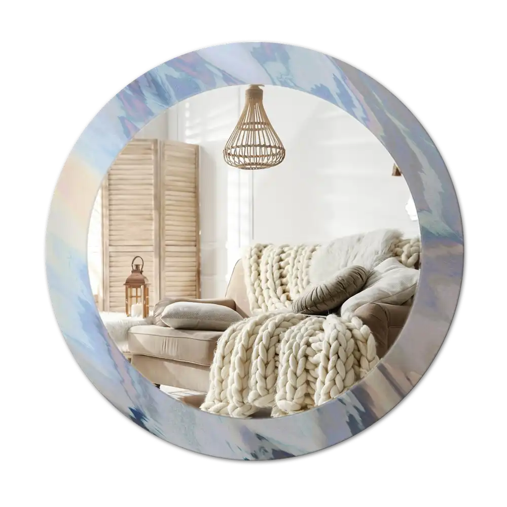 Round decorative mirror Abstract waves