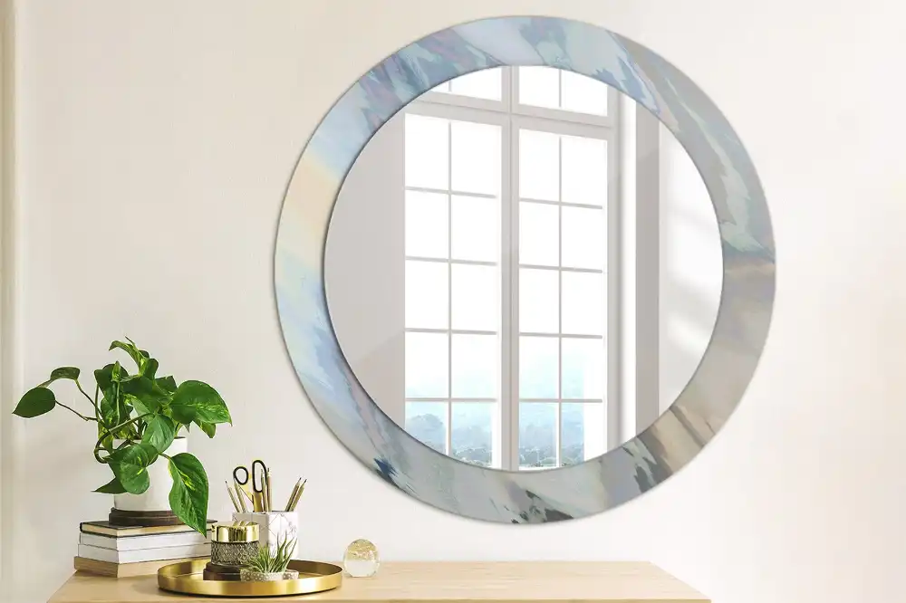 Round decorative mirror Abstract waves