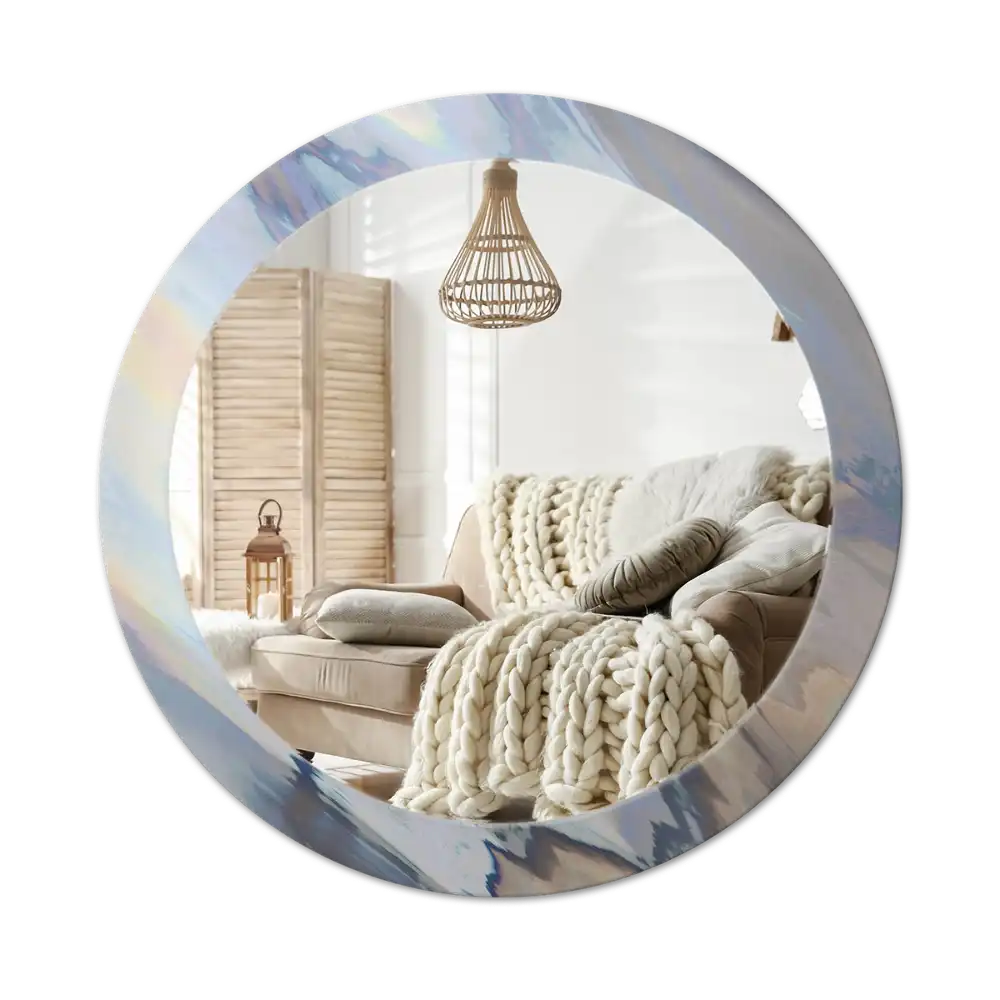 Round decorative mirror Abstract waves