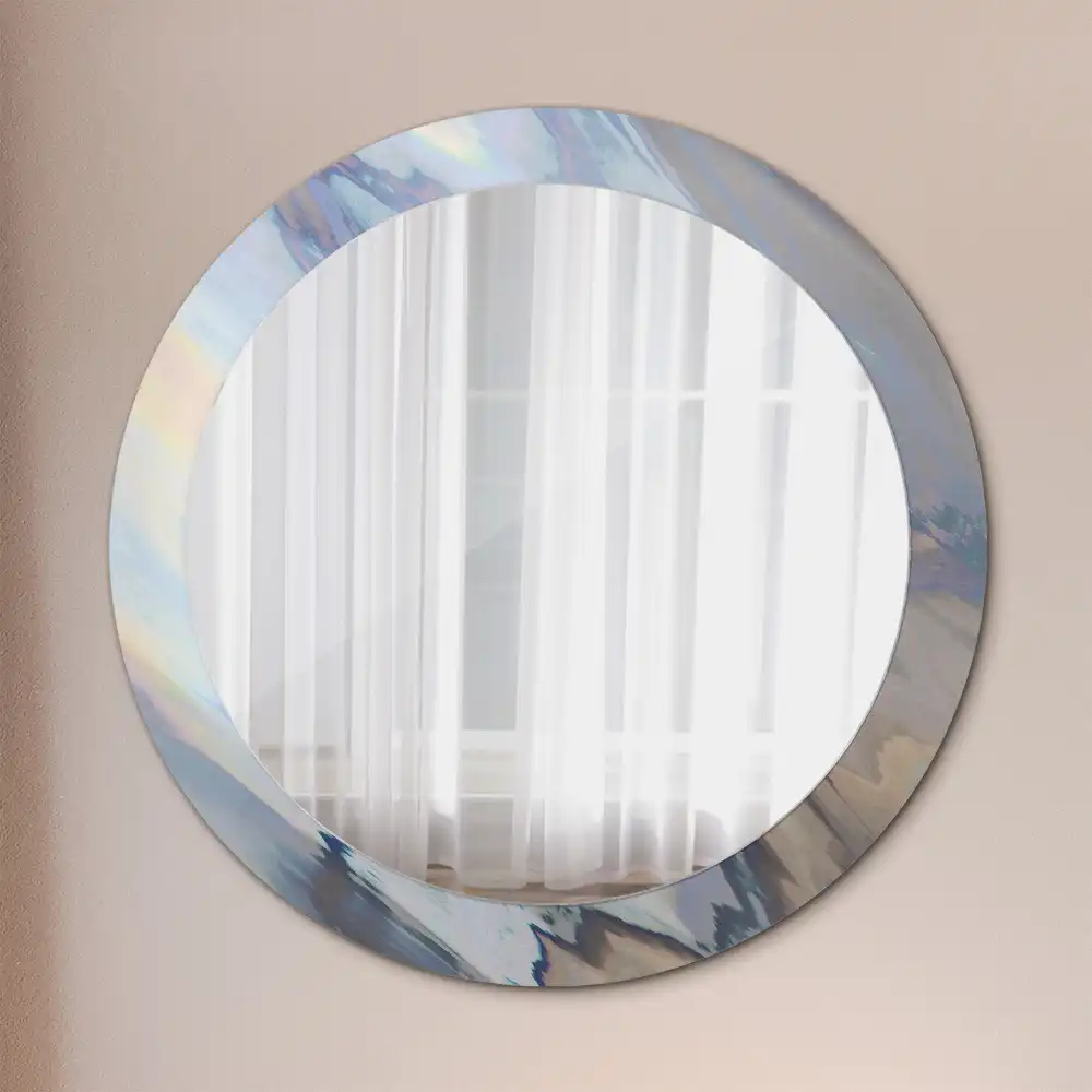 Round decorative mirror Abstract waves