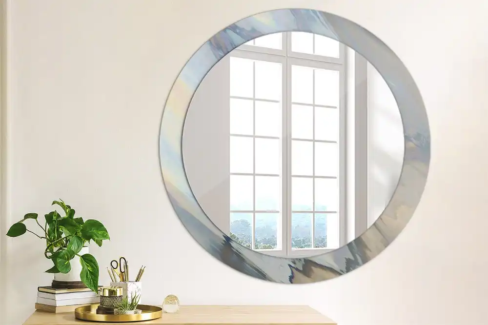 Round decorative mirror Abstract waves