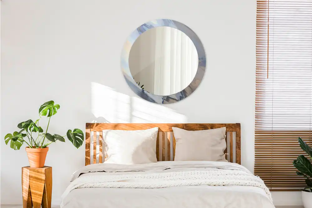 Round decorative mirror Abstract waves