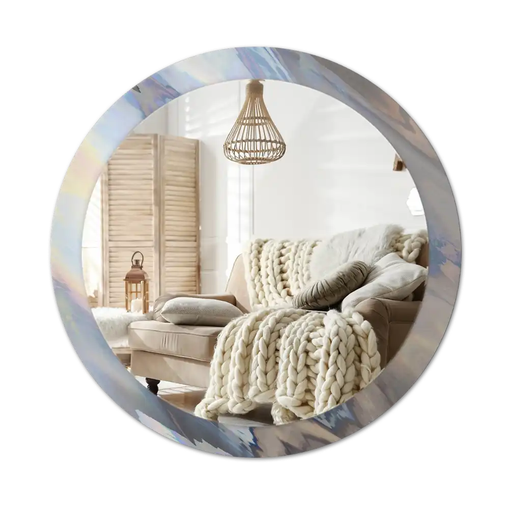 Round decorative mirror Abstract waves