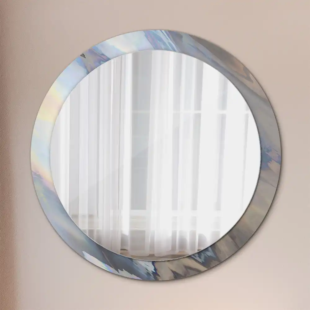 Round decorative mirror Abstract waves