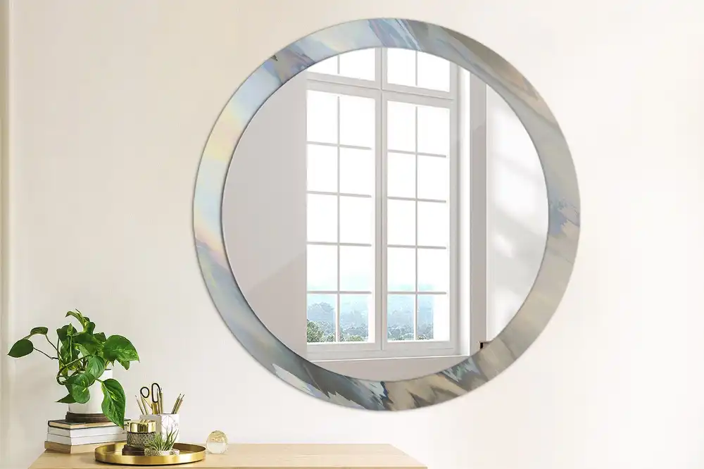 Round decorative mirror Abstract waves