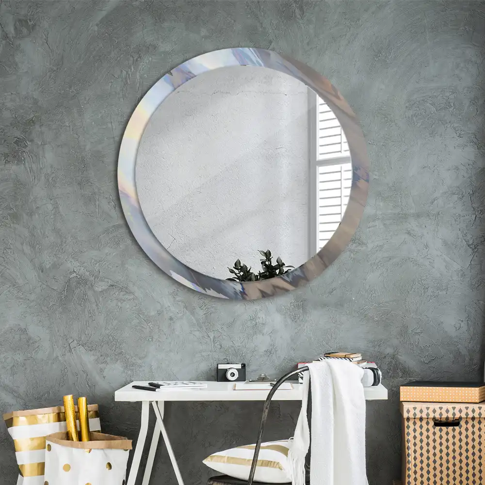 Round decorative mirror Abstract waves