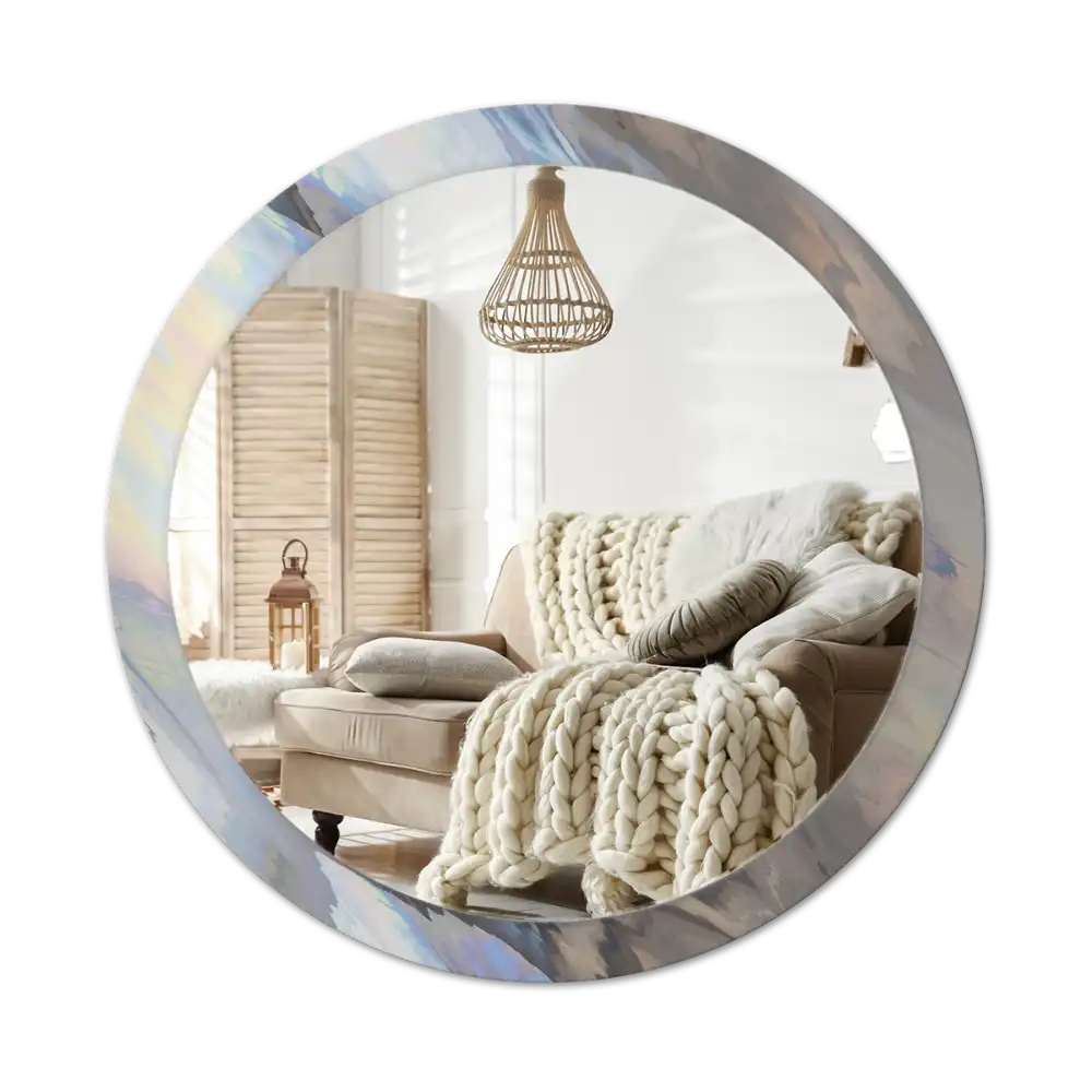 Round decorative mirror Abstract waves