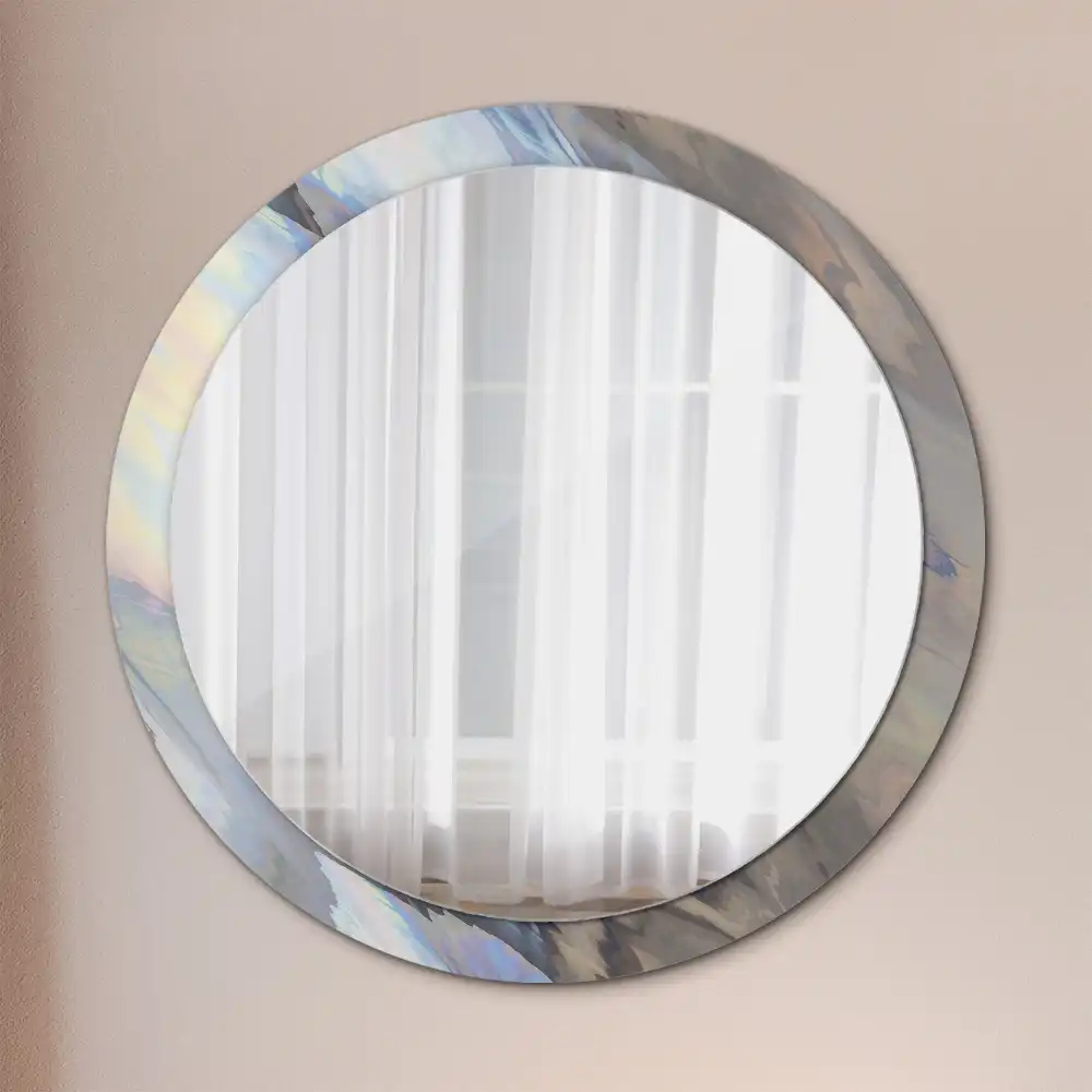 Round decorative mirror Abstract waves