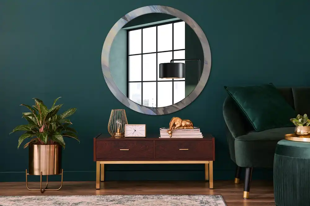Round decorative mirror Abstract waves