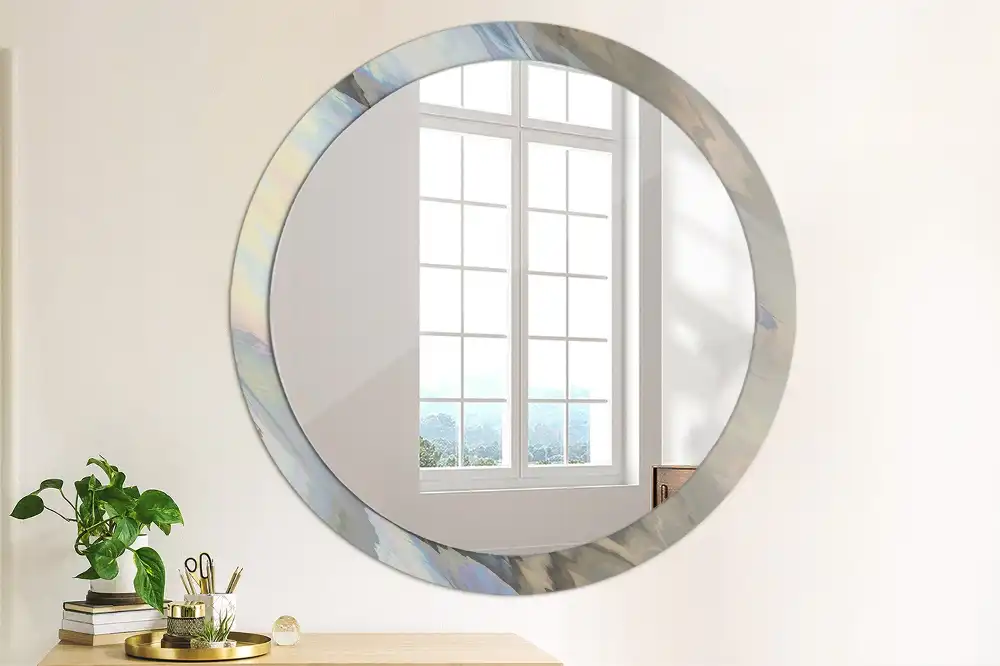Round decorative mirror Abstract waves