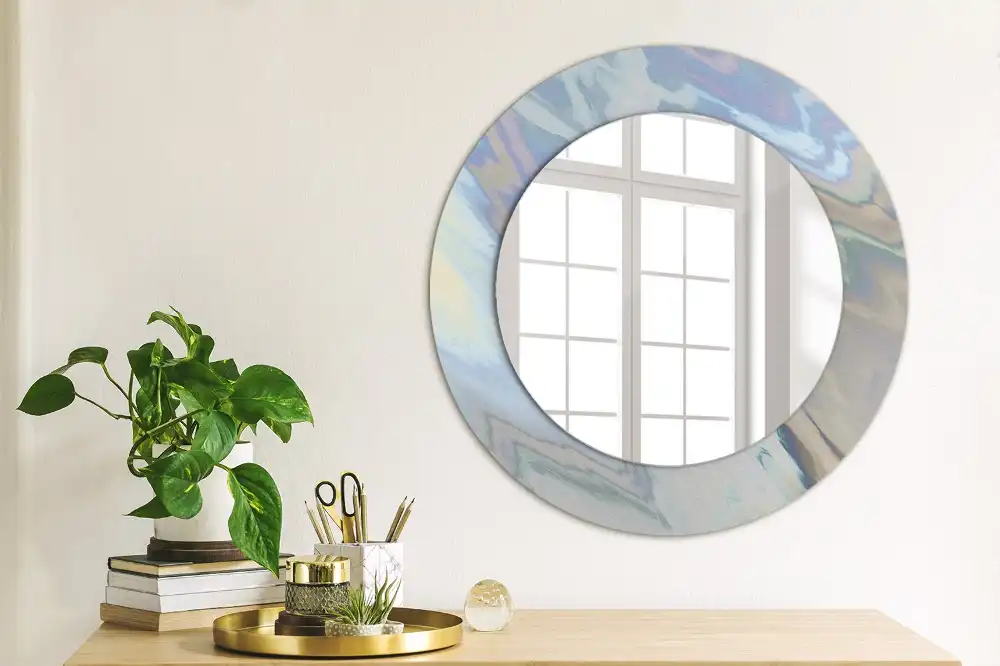 Round decorative mirror Abstract waves