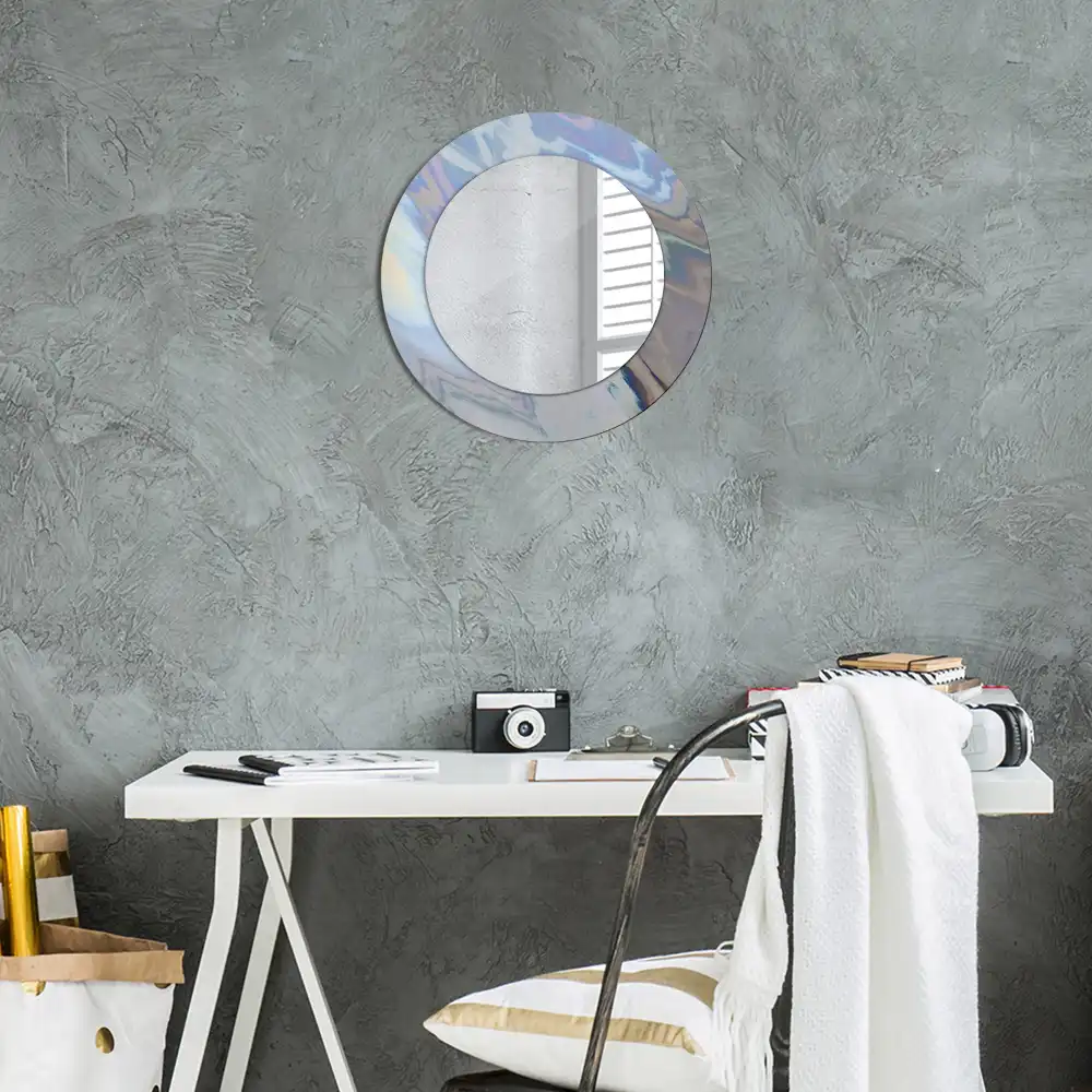 Round decorative mirror Abstract waves