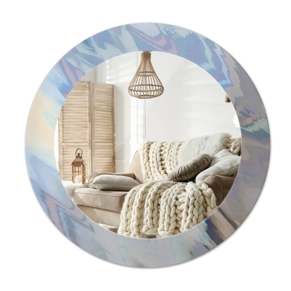 Round decorative mirror Abstract waves