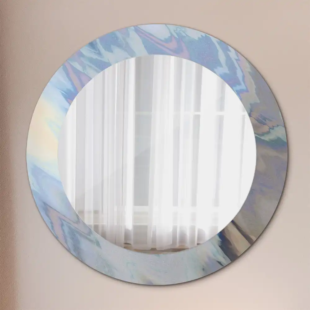 Round decorative mirror Abstract waves