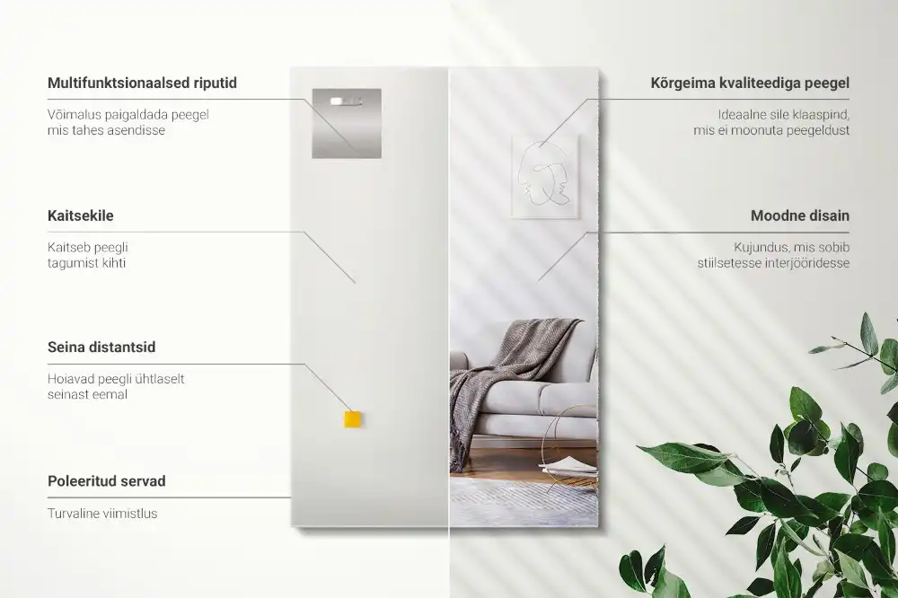 Rectangular mirror decor frameless modern