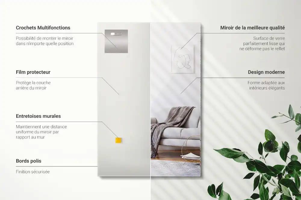 Rectangular mirror decor frameless modern