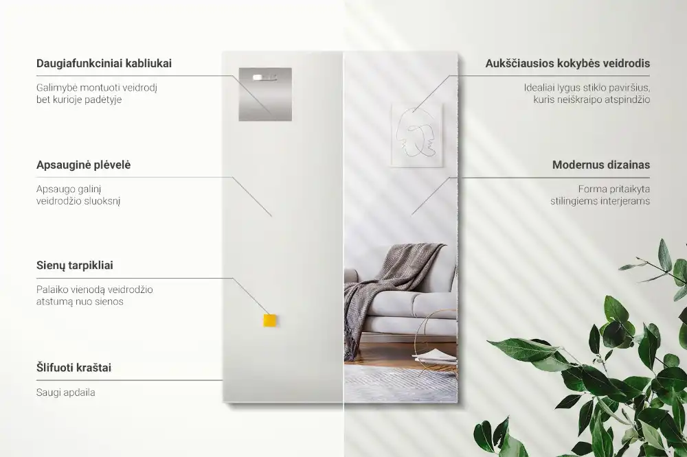 Rectangular mirror decor frameless modern