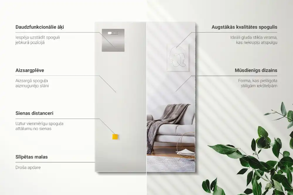 Rectangular mirror decor frameless modern