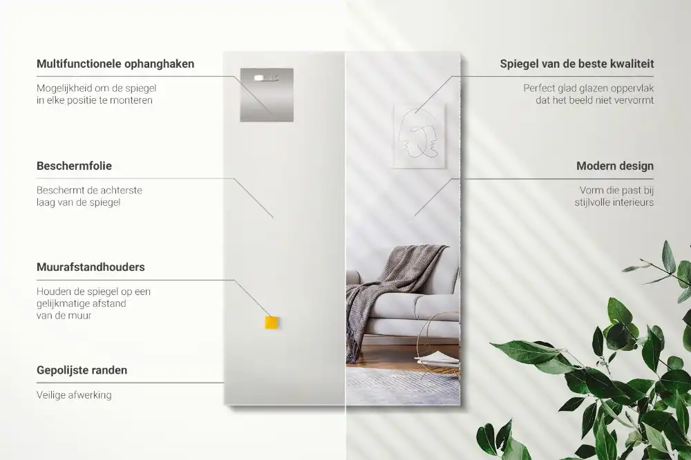 Rectangular mirror decor frameless modern