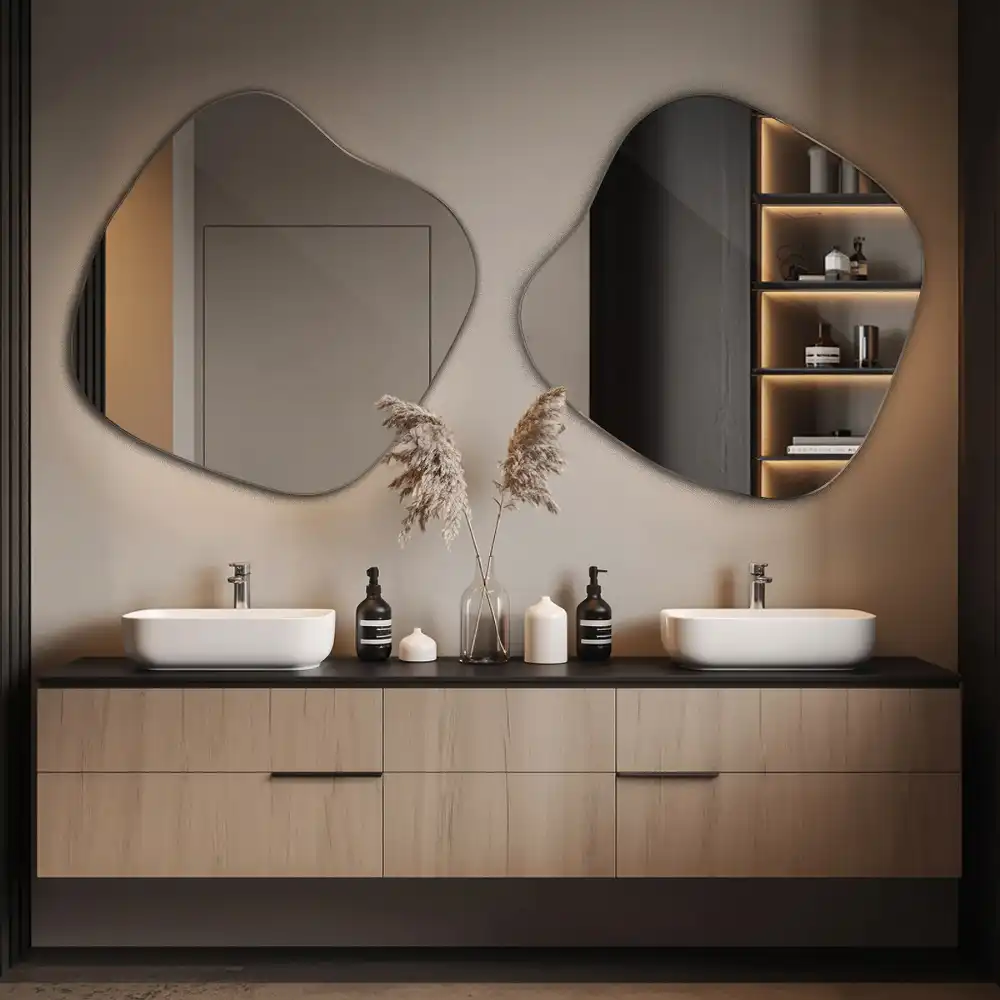 Splash shaped mirror striking accessory