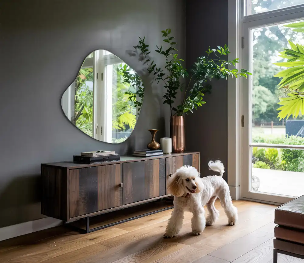 Splash shaped mirror striking accessory