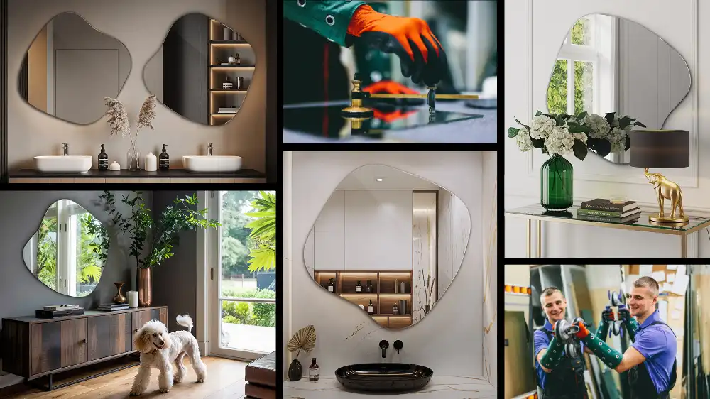 Splash shaped mirror striking accessory