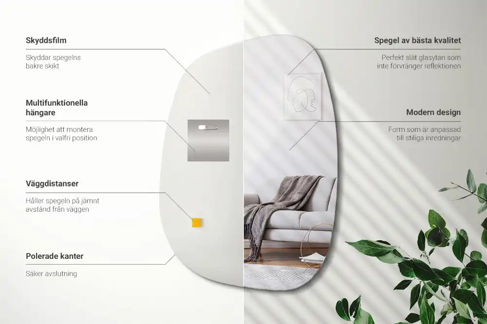 Organic mirror with a sophisticated shape