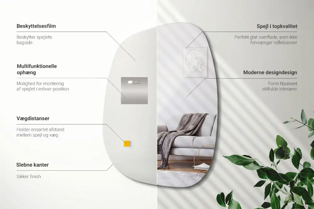 Organic mirror with a sophisticated shape