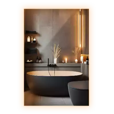 Rectangular decorative mirror illuminated