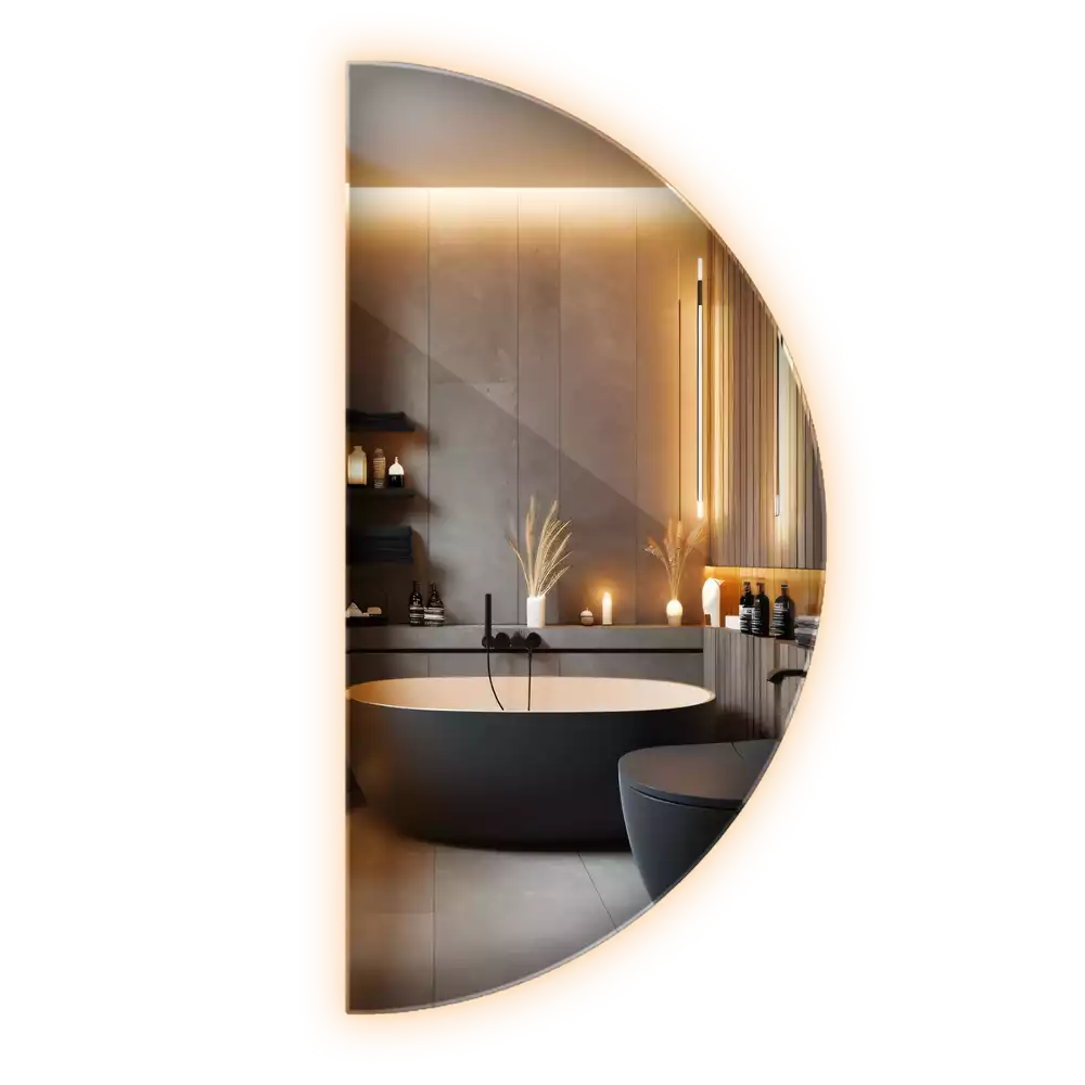 Half-Circle LED Light Mirror stylish accessory