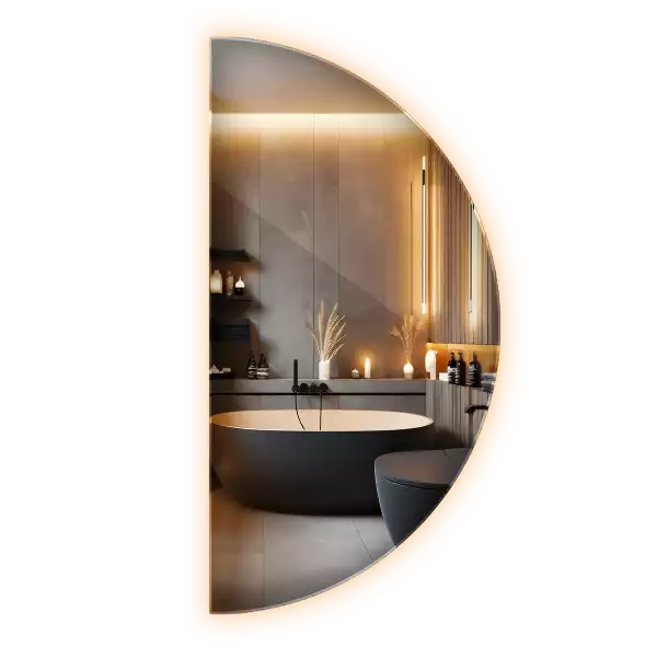 Half-Circle LED Light Mirror stylish accessory