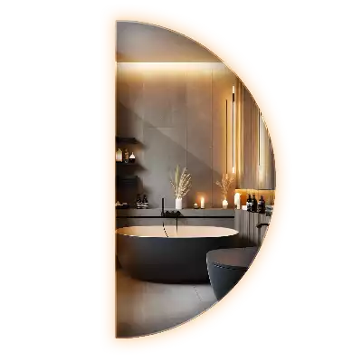 Half-Circle LED Light Mirror stylish accessory