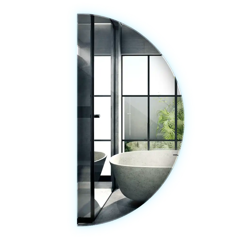 Half-Circle LED Light Mirror stylish accessory
