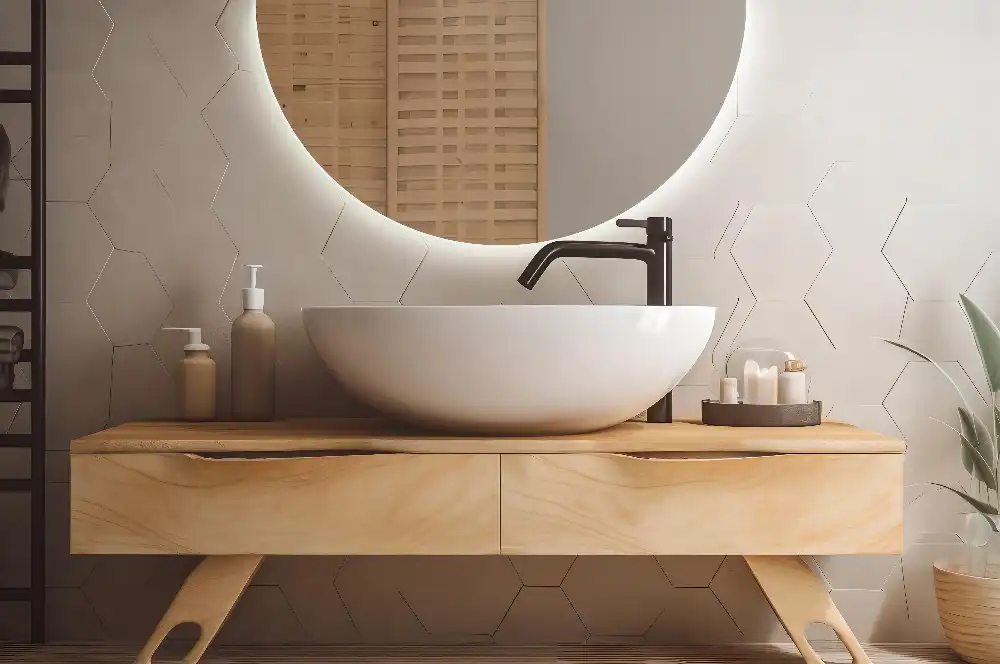 Half-Circle LED Light Mirror stylish accessory