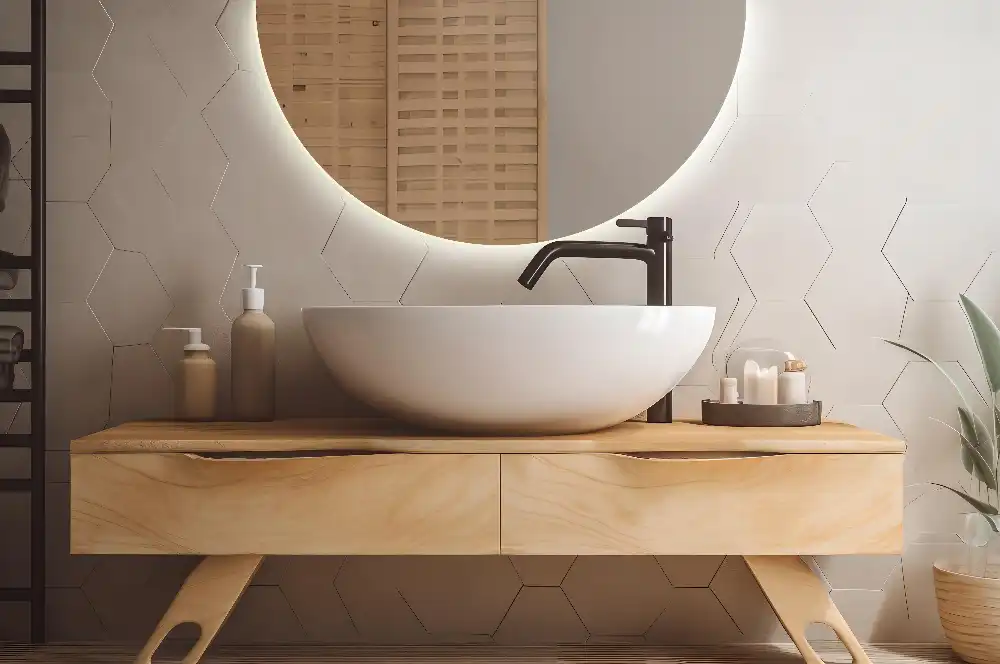 Half-Circle LED Light Mirror stylish accessory